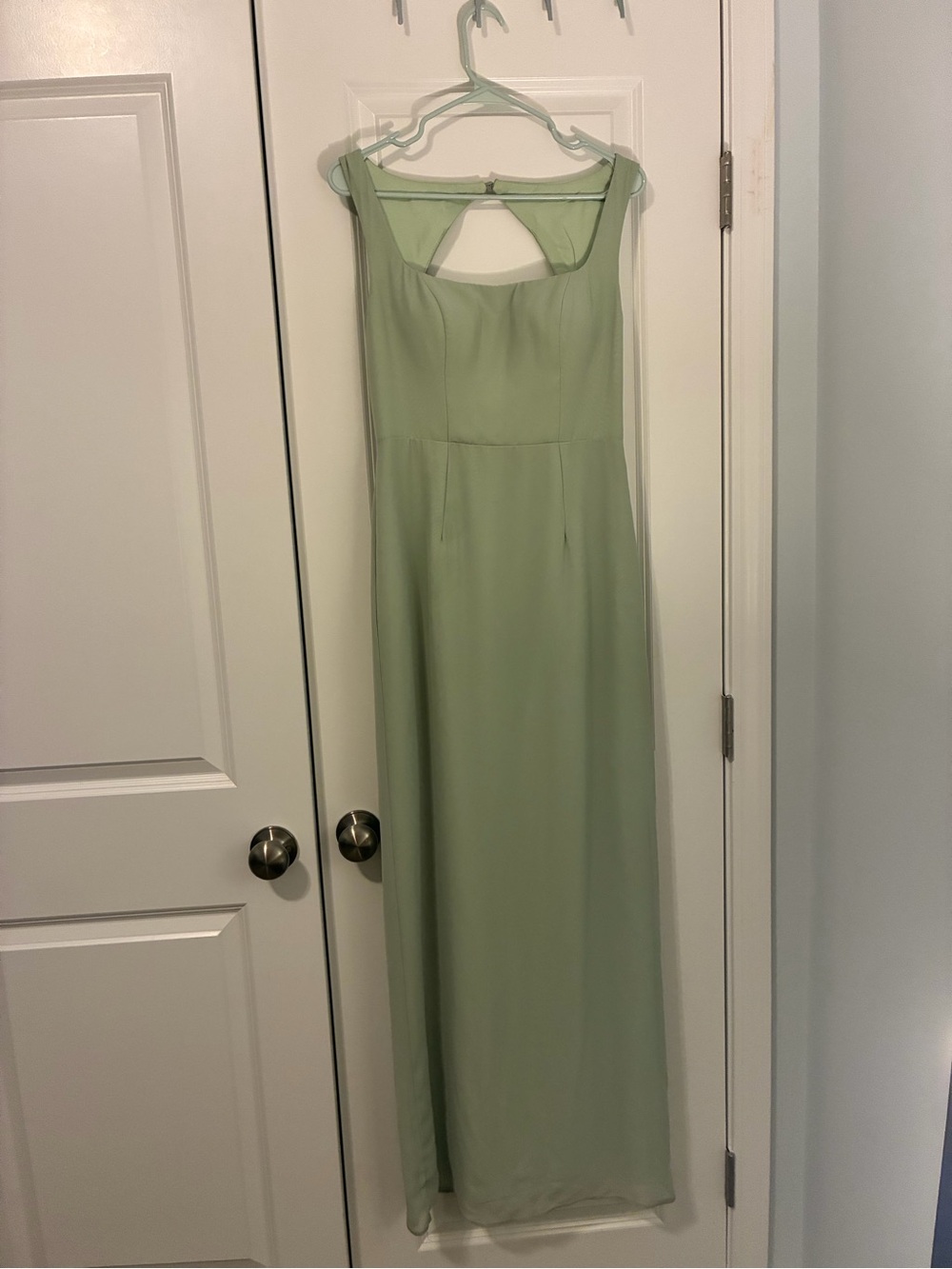 Azazie Sage sage Green Maxi Dress with Cutout Back